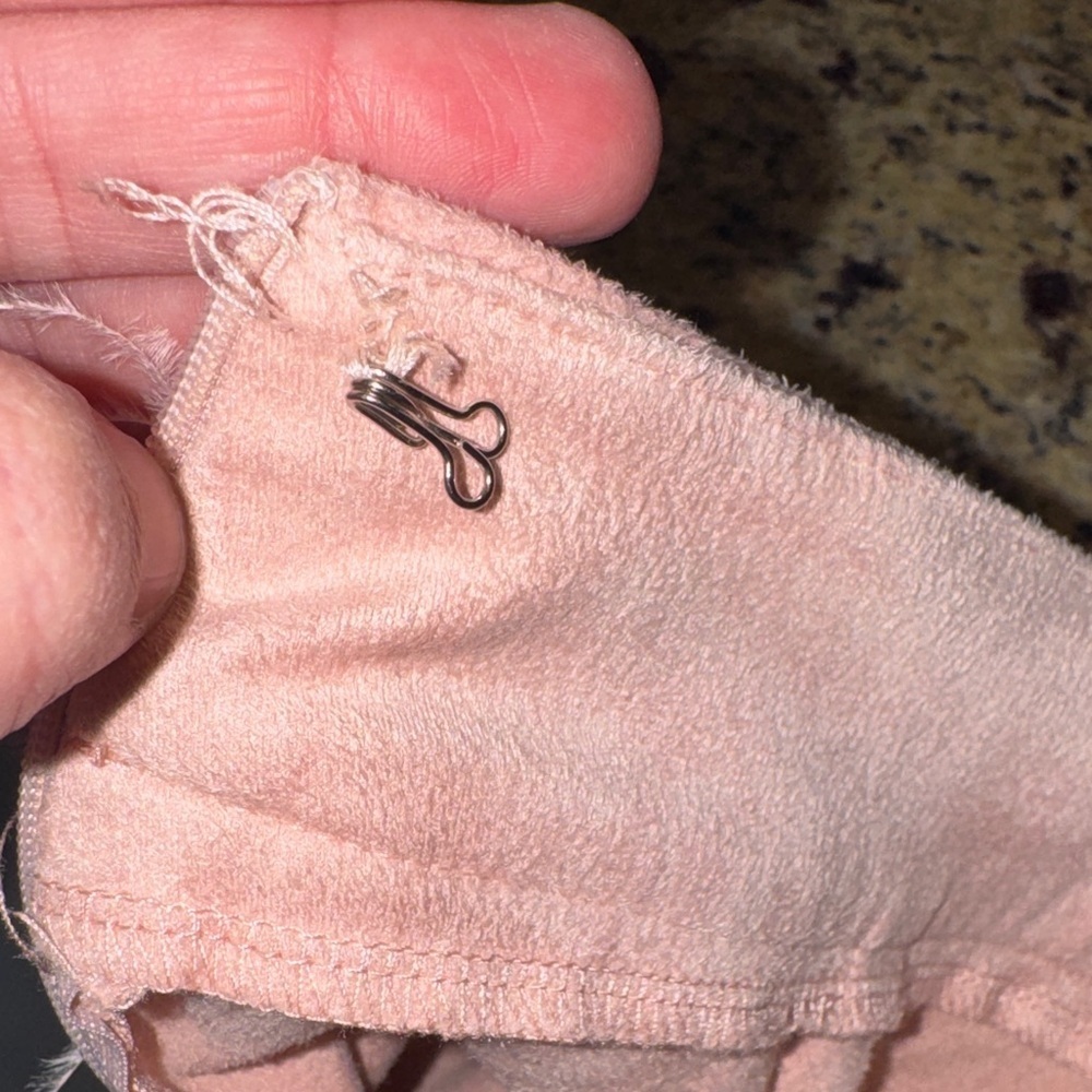 Suede Feathered Mini Skirt Blush - Picture 7 of 7